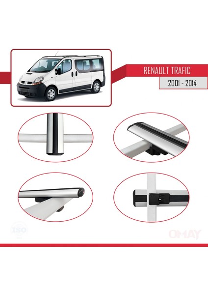 Renault Trafic 2001-2014 Arası ile Uyumlu Basıc Model Universal Ara Atkı Tavan Barı Gri 3 Adet fırsatları