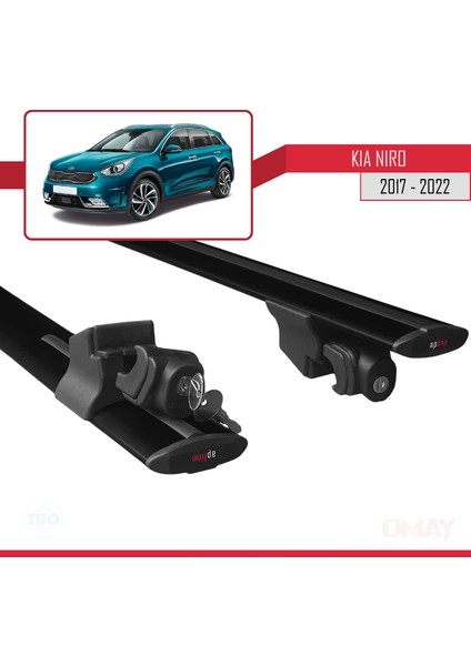 Kia Niro (De) 2017-2022 Arası ile Uyumlu Hook Model Ara Atkı Tavan Barı Siyah 2 Adet