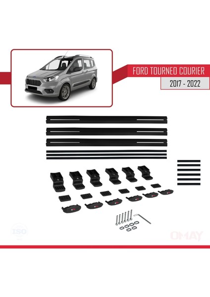 Ford Tourneo Courier 2017-2022 Arası ile Uyumlu Basıc Model Universal Ara Atkı Tavan Barı Siyah 3 Adet indirimleri