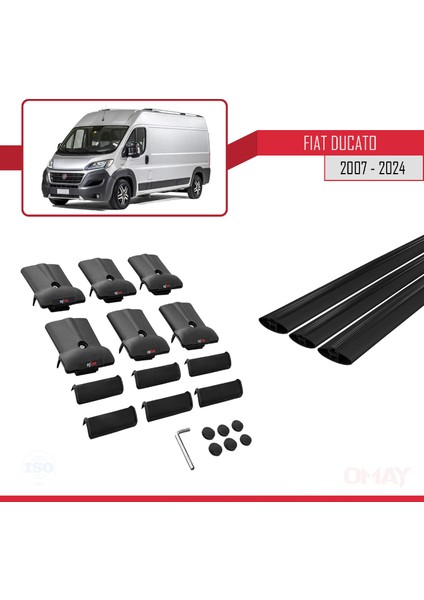 Fiat Ducato 2007 ve Sonrası ile Uyumlu Fly Model Ara Atkı Tavan Barı Siyah 3 Adet indirimleri