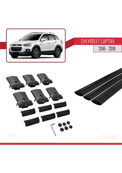 Chevrolet Captiva 2016-2018 Arası ile Uyumlu Fly Model Ara Atkı Tavan Barı Siyah 3 Adet indirimleri