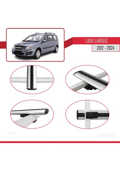 Lada Largus 2012 ve Sonrası ile Uyumlu Basıc Model Universal Ara Atkı Tavan Barı Gri 3 Adet