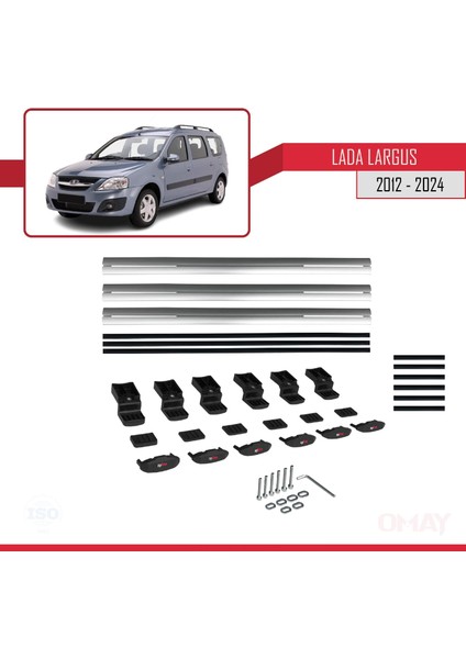 Lada Largus 2012 ve Sonrası ile Uyumlu Basıc Model Universal Ara Atkı Tavan Barı Gri 3 Adet