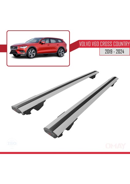 Volvo V60 Cross Country 2019 ve Sonrası ile Uyumlu Hook Model Ara Atkı Tavan Barı Gri 2 Adet fırsatları