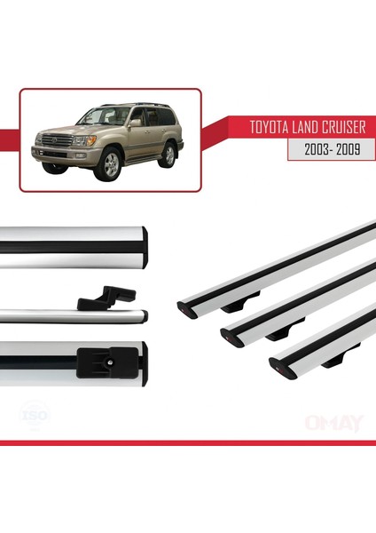 Toyota Land Cruiser 2003-2009 Arası ile Uyumlu Basıc Model Universal Ara Atkı Tavan Barı Gri 3 Adet modelleri
