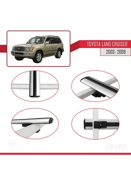 Toyota Land Cruiser 2003-2009 Arası ile Uyumlu Basıc Model Universal Ara Atkı Tavan Barı Gri 3 Adet fırsatları