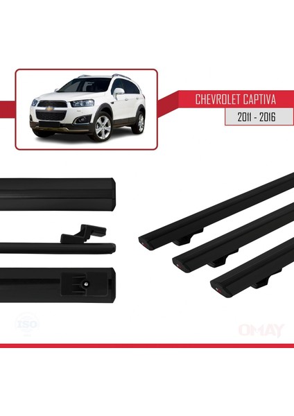Chevrolet Captiva 2011-2016 Arası ile Uyumlu Basıc Model Universal Ara Atkı Tavan Barı Siyah 3 Adet modelleri