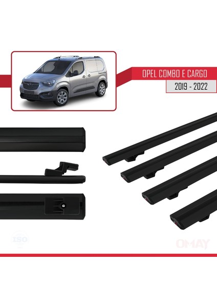 Opel Combo (E) Panelvan 2019-2022 Arası ile Uyumlu Basıc Model Universal Ara Atkı Tavan Barı Siyah 4 Adet modelleri
