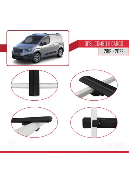 Opel Combo (E) Panelvan 2019-2022 Arası ile Uyumlu Basıc Model Universal Ara Atkı Tavan Barı Siyah 4 Adet fırsatları