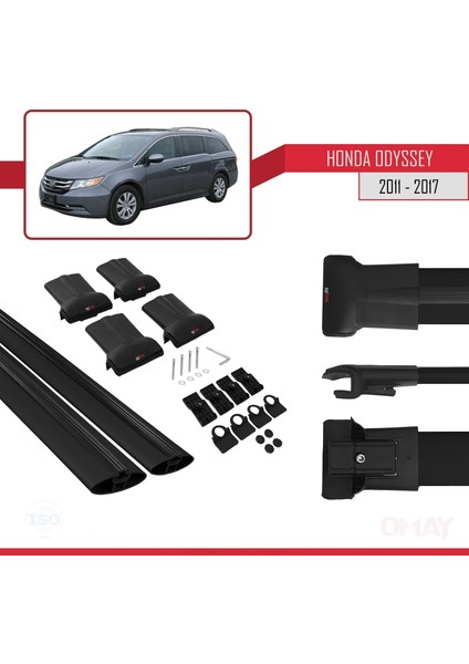 Honda Odyssey 2011-2017 Arası ile Uyumlu Fly Model Ara Atkı Tavan Barı Siyah 2 Adet indirimleri