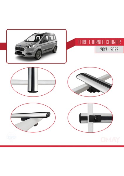 Ford Tourneo Courier 2017-2022 Arası ile Uyumlu Basıc Model Universal Ara Atkı Tavan Barı Gri 3 Adet modelleri