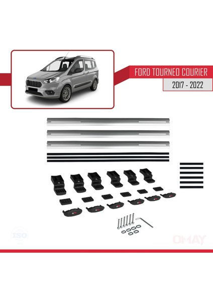 Ford Tourneo Courier 2017-2022 Arası ile Uyumlu Basıc Model Universal Ara Atkı Tavan Barı Gri 3 Adet indirimleri