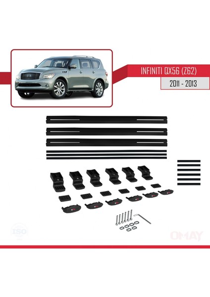 Infiniti QX56 Z62 2011-2013 Arası ile Uyumlu Basıc Model Universal Ara Atkı Tavan Barı Siyah 3 Adet indirimleri