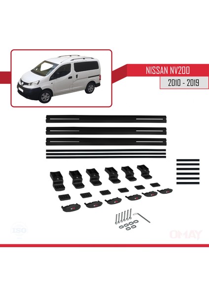 Nissan NV200 2010-2019 Arası ile Uyumlu Basıc Ara Atkı Tavan Barı Siyah 3 Adet indirimleri