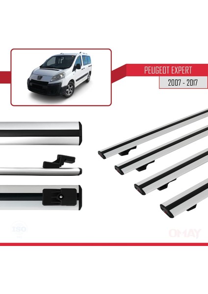 Peugeot Expert 2007-2017 Arası ile Uyumlu Basıc Model Universal Ara Atkı Tavan Barı Gri 4 Adet modelleri