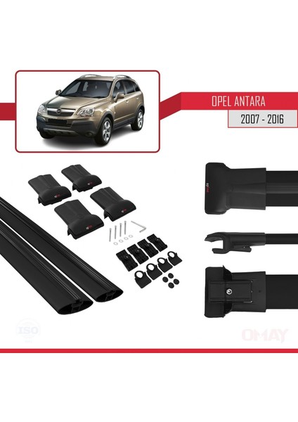 Opel Antara 2007-2016 Arası ile Uyumlu Fly Model Ara Atkı Tavan Barı Siyah 2 Adet indirimleri