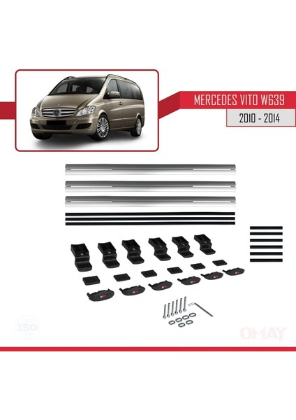 Mercedes Vito (W639) 2010-2014 Arası ile Uyumlu Basıc Model Universal Ara Atkı Tavan Barı Gri 3 Adet indirimleri