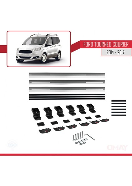 Ford Tourneo Courier 2014-2017 Arası ile Uyumlu Basıc Model Universal Ara Atkı Tavan Barı Gri 3 Adet indirimleri
