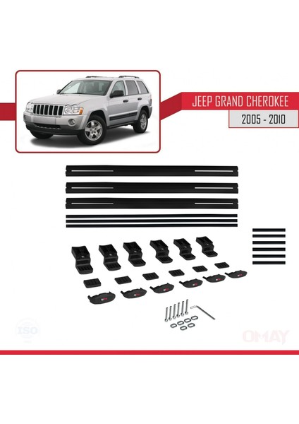 Jeep Grand Cherokee 2005-2010 Arası ile Uyumlu Basıc Model Universal Ara Atkı Tavan Barı Siyah 3 Adet indirimleri