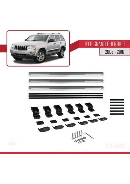 Jeep Grand Cherokee 2005-2010 Arası ile Uyumlu Basıc Model Universal Ara Atkı Tavan Barı Gri 3 Adet indirimleri