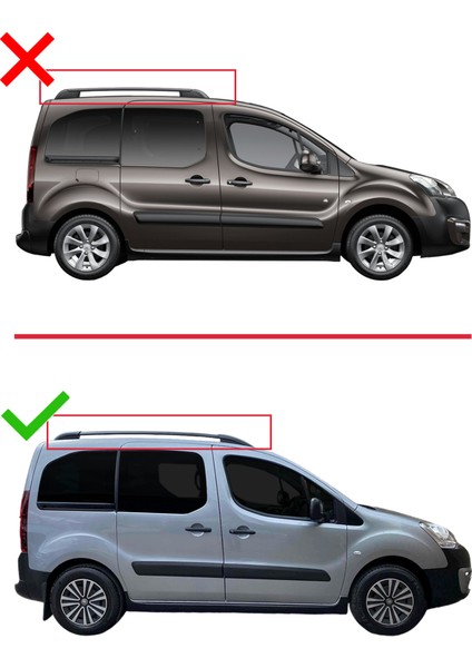 Peugeot Partner Tepee 2008-2018 Arası ile Uyumlu Basıc Model Universal Ara Atkı Tavan Barı Siyah 4 Adet modelleri