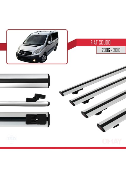 Fiat Scudo 2006-2016 Arası ile Uyumlu Basıc Model Universal Ara Atkı Tavan Barı Gri 4 Adet modelleri