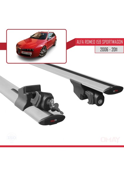 Alfa Romeo 159 (T939) Sportwagon 2006-2011 Arası ile Uyumlu Hook Model Ara Atkı Tavan Barı Gri 2 Adet