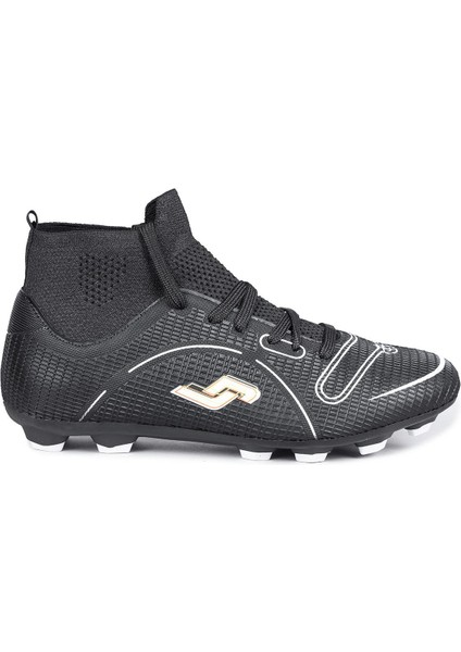 30201 Siyah - Beyaz Çoraplı Çim - Halı Saha Krampon Futbol Ayakkabısı