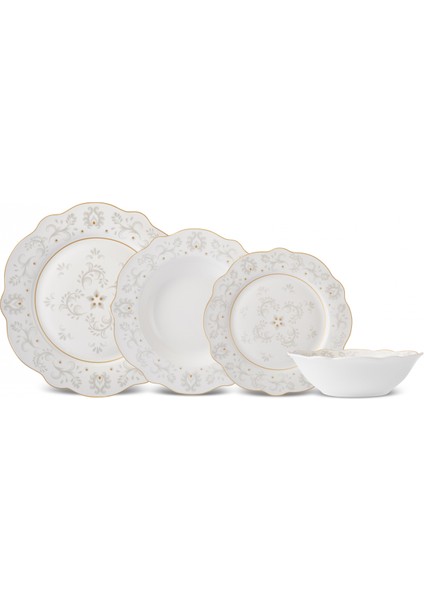 Forever Bone Ornate 24 Parça 6 Kişilik Yemek Takımı