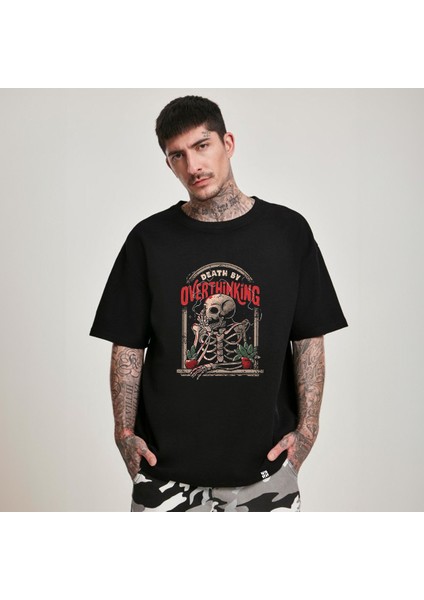 Oversize Overthink Baskılı T-Shirt