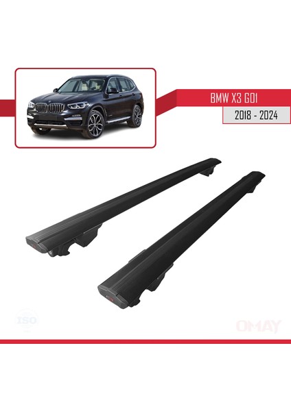 Bmw X3 (G01) 2018 ve Sonrası ile Uyumlu Hook Model Ara Atkı Tavan Barı Siyah 2 Adet