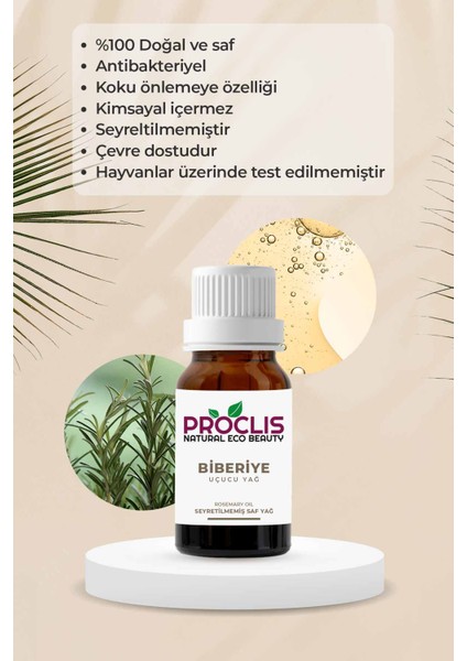 %100 Doğal Biberiye Yağı - Saf Biberiye Uçucu Yağı Sprey Başlıklı 10 ml