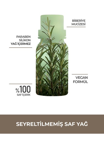 %100 Doğal Biberiye Yağı - Saf Biberiye Uçucu Yağı Sprey Başlıklı 10 ml