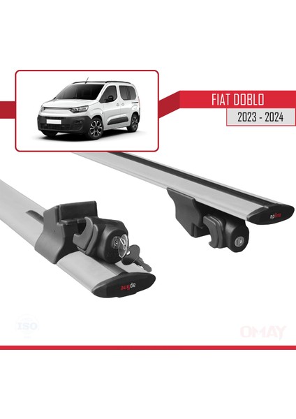 Fiat Doblo 2023 ve Sonrası ile Uyumlu Hook Model Ara Atkı Tavan Barı Gri 2 Adet