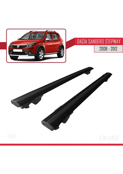 Dacia Sandero Stepway 2008-2012 Arası ile Uyumlu Hook Model Ara Atkı Tavan Barı Siyah 2 Adet fırsatları