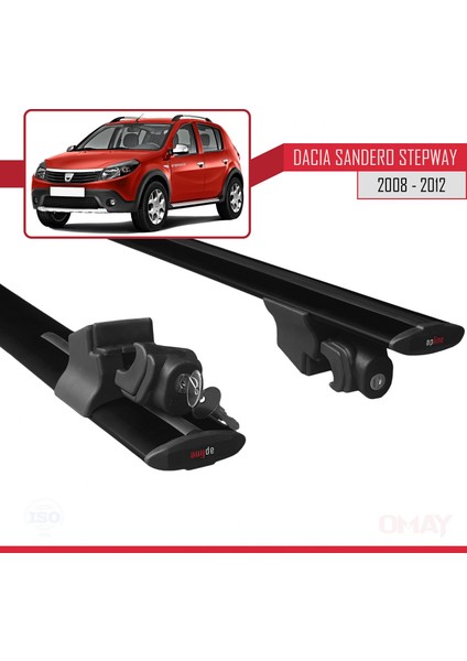 Dacia Sandero Stepway 2008-2012 Arası ile Uyumlu Hook Model Ara Atkı Tavan Barı Siyah 2 Adet indirimleri