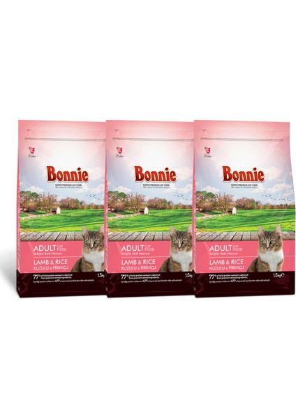 Kuzu Etli Prinçli Yetişkin Kedi Maması 1.5 kg x 3