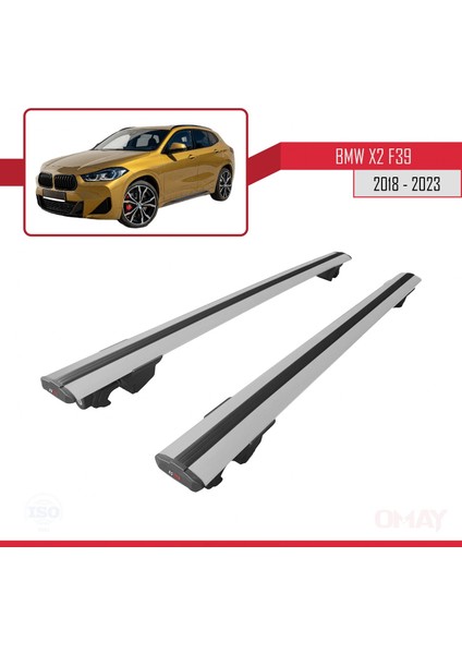 Bmw X2 (F39) 2018 ve Sonrası ile Uyumlu Hook Model Ara Atkı Tavan Barı Gri 2 Adet fırsatları