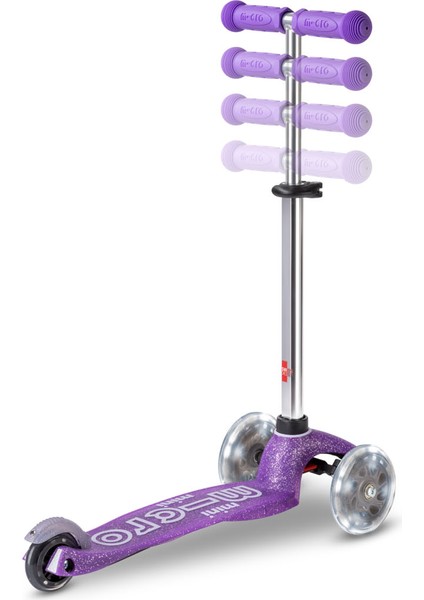 Mini Micro 3 Tekerlekli Scooter Deluxe Fairy Glitter LED Purple