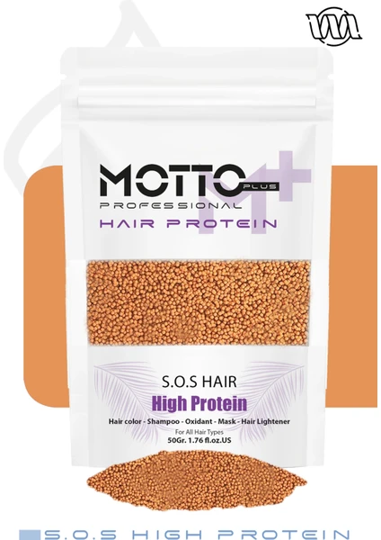 Motto Plus Professional Acil Kurtarma Saç Proteini Saç Boyama ve Renk Açma Işlemlerinde Yıpranmaya Karşı Etkili Formül 50GR