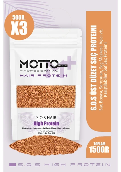 Motto Plus Professional Acil Kurtarma Saç Proteini Saç Boyama Ve Renk Açma Işlemlerinde Yıpranmaya Karşı Etkili Formül 150gr