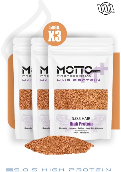 Motto Plus Professional Acil Kurtarma Saç Proteini Saç Boyama Ve Renk Açma Işlemlerinde Yıpranmaya Karşı Etkili Formül 150gr