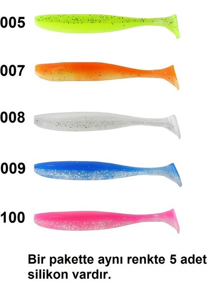 3075 Shad Tail Soft 10CM 4.7gr 5'li Paket Silikon Yem Iğnesiz