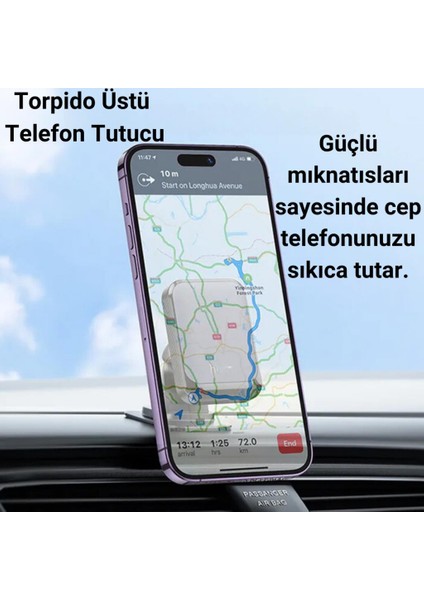 Safecar Manyetik Mıknatıslı Torpido Üstü Araç Içi Telefon Tutucu,titremez,düşmez Telefon Tutucu