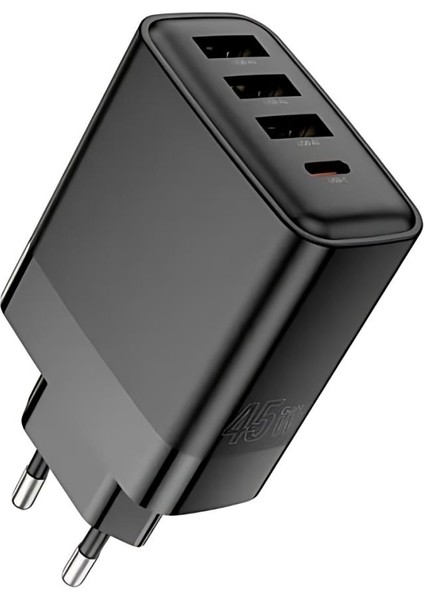 Super Şarj Akım Korumalı 45W 3xusb 1xpd Şarj Başlığ Tüm Cihazlara Uyumlu Şarj Aleti Başlık