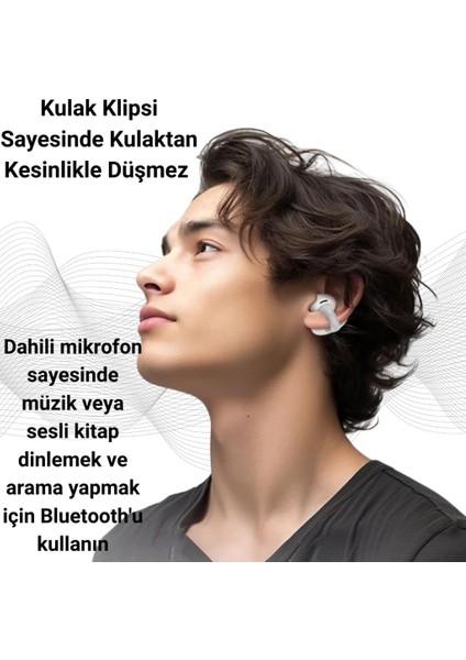 Yeni Nesil Klipsli Bluetooth Vers.5.3 Kulakiçi Bluetooth Kulaklık Stereo Kulakiçi Kulaklık