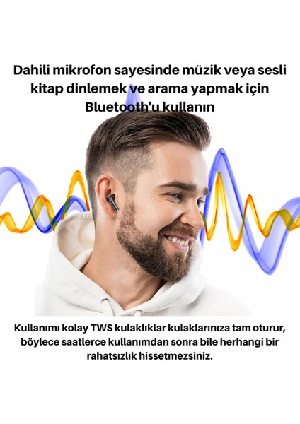 Hd Plus Aktif Gürültü Önleme Bluetooth 5.3 300 Mah Kulakiçi Bluetooth Kulaklık Stereo Kulaklık