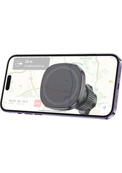 360° Döner Başlıklı Magsafe Uyumlu Air Went Araç Tutucu Iphone 12 13 14 15 Pro Max Uyumlu