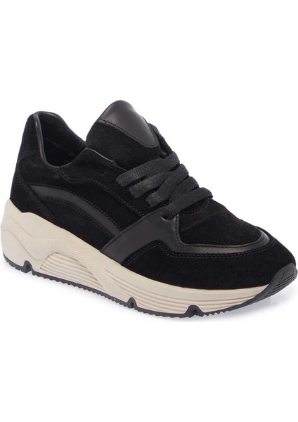 Siyah Hakiki Süet Deri Kadın Sneaker - K24I1AY67495-A01