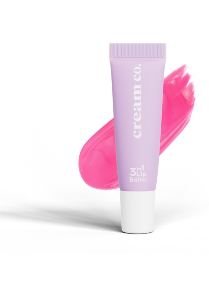 Cream Co. Onarıcı Besleyici Dudak Bakım Parlatıcı Nemlendirici Pembe Renkli Sakız Aromalı 3in1 Lip Balm 402